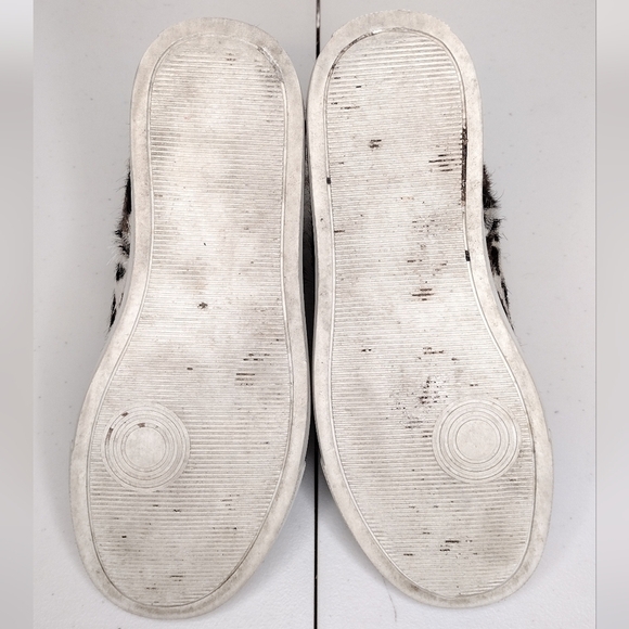 P448 John Y2K Calf Hair Leopard Side Zipper Lace Up High Top Sneakers Sz 6 - Picture 9 of 15